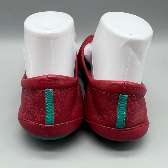 Tieks by Gavrieli Cardinal Red Leather Ballet Flats Womens Size 7 Foldable Shoes - Picture 4 of 6